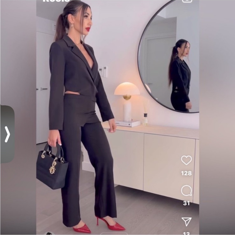 Zara cut out Black jumpsuit blazer with side buckles